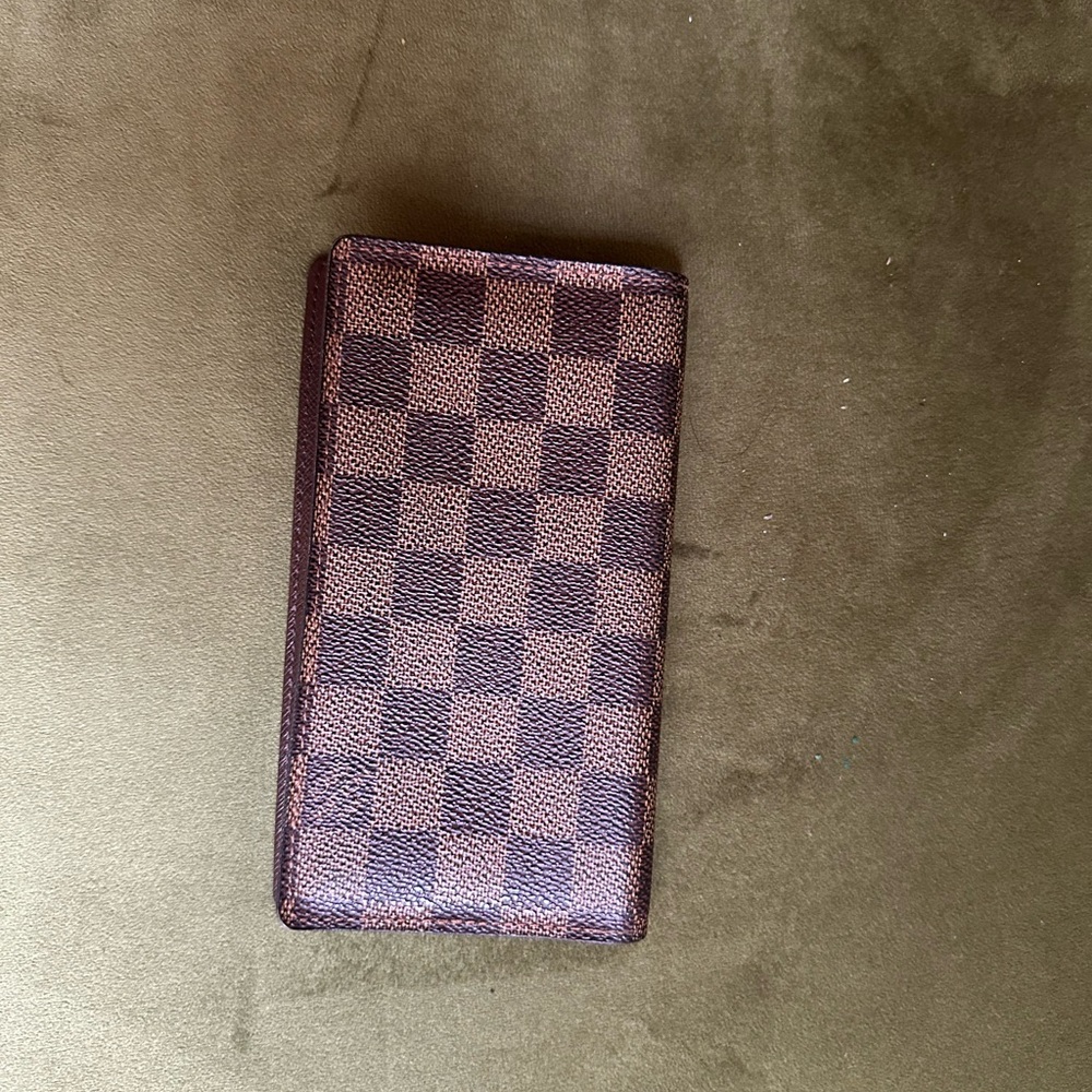 Louis Vuitton Brown Checkered Wallet/Checkbook